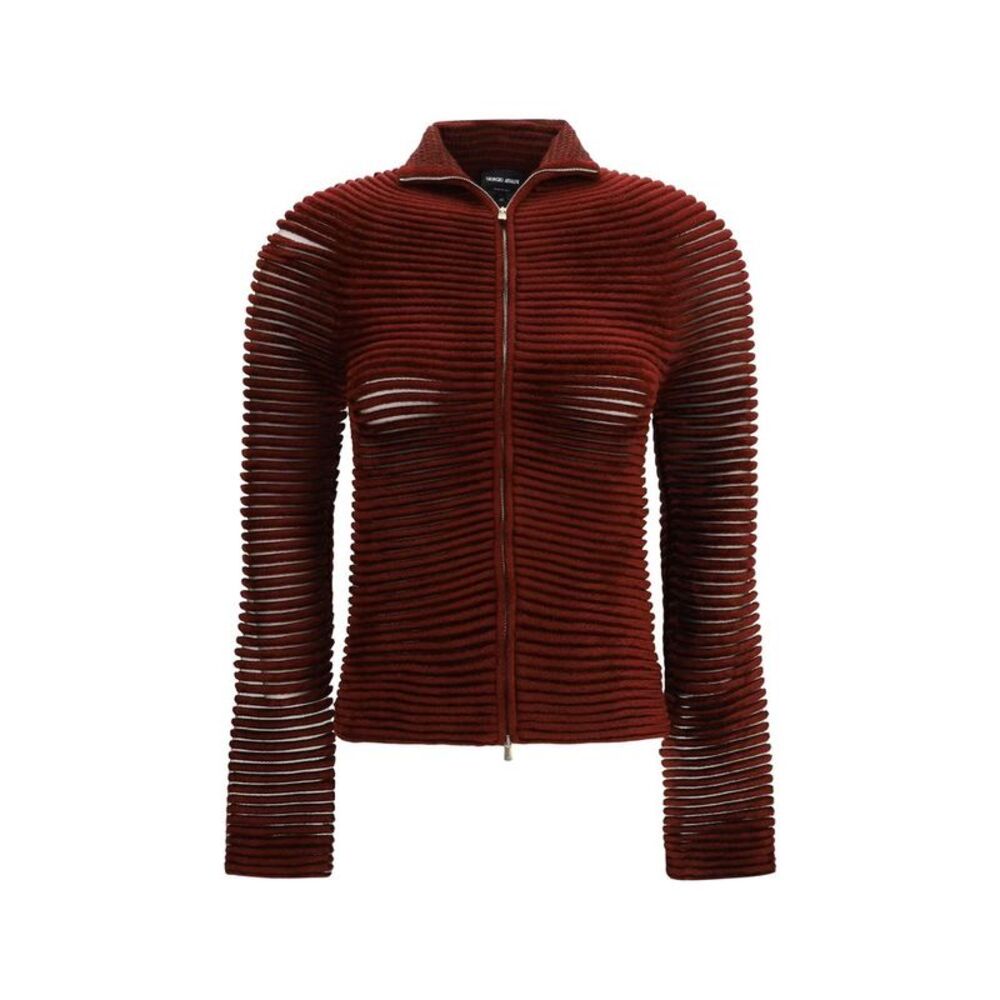 Giorgio Armani Bordeaux Viscose Women's Cardigan
